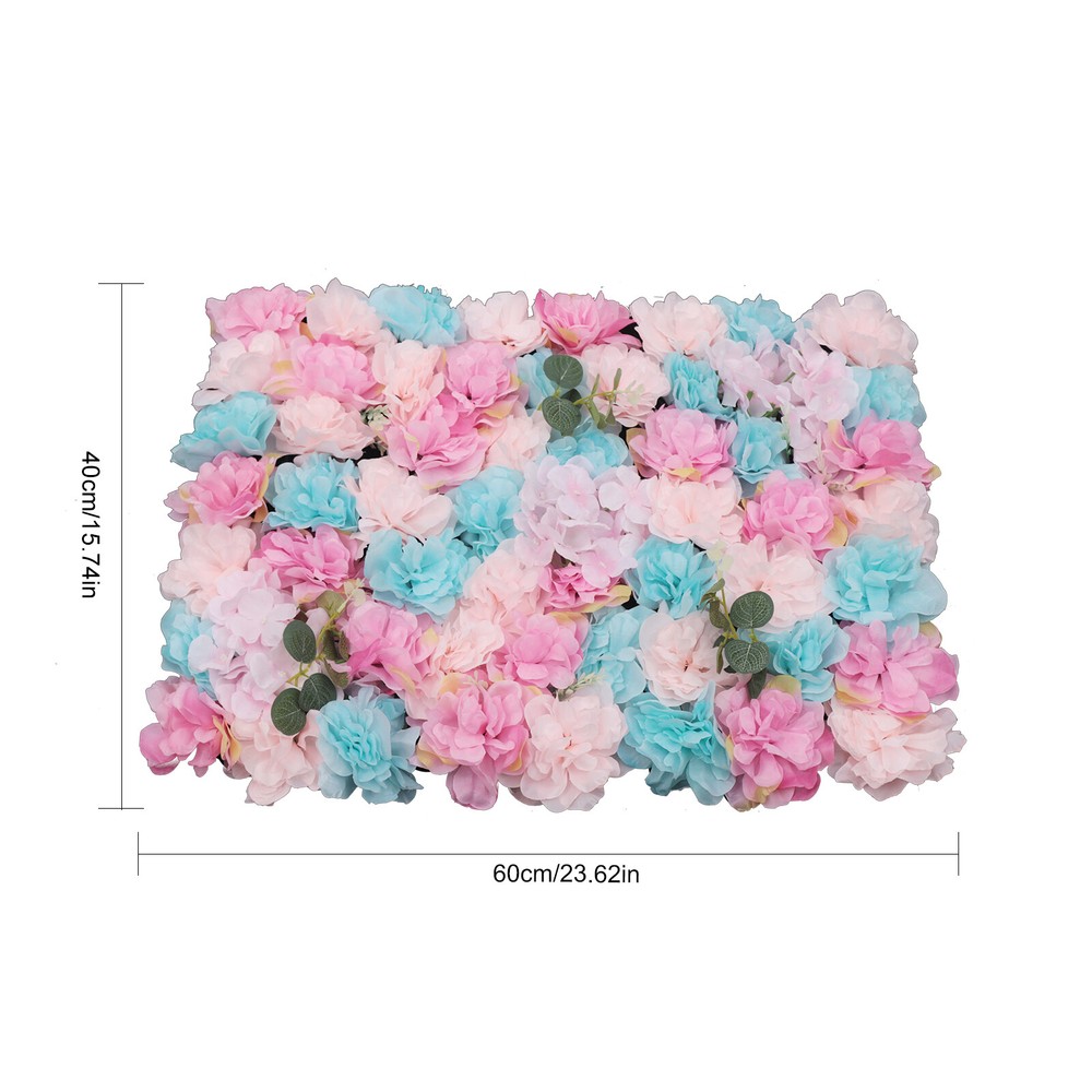 12xArtificial Flower Wall Floral Panel 60x40cm for Wedding Party Backdrop Deco