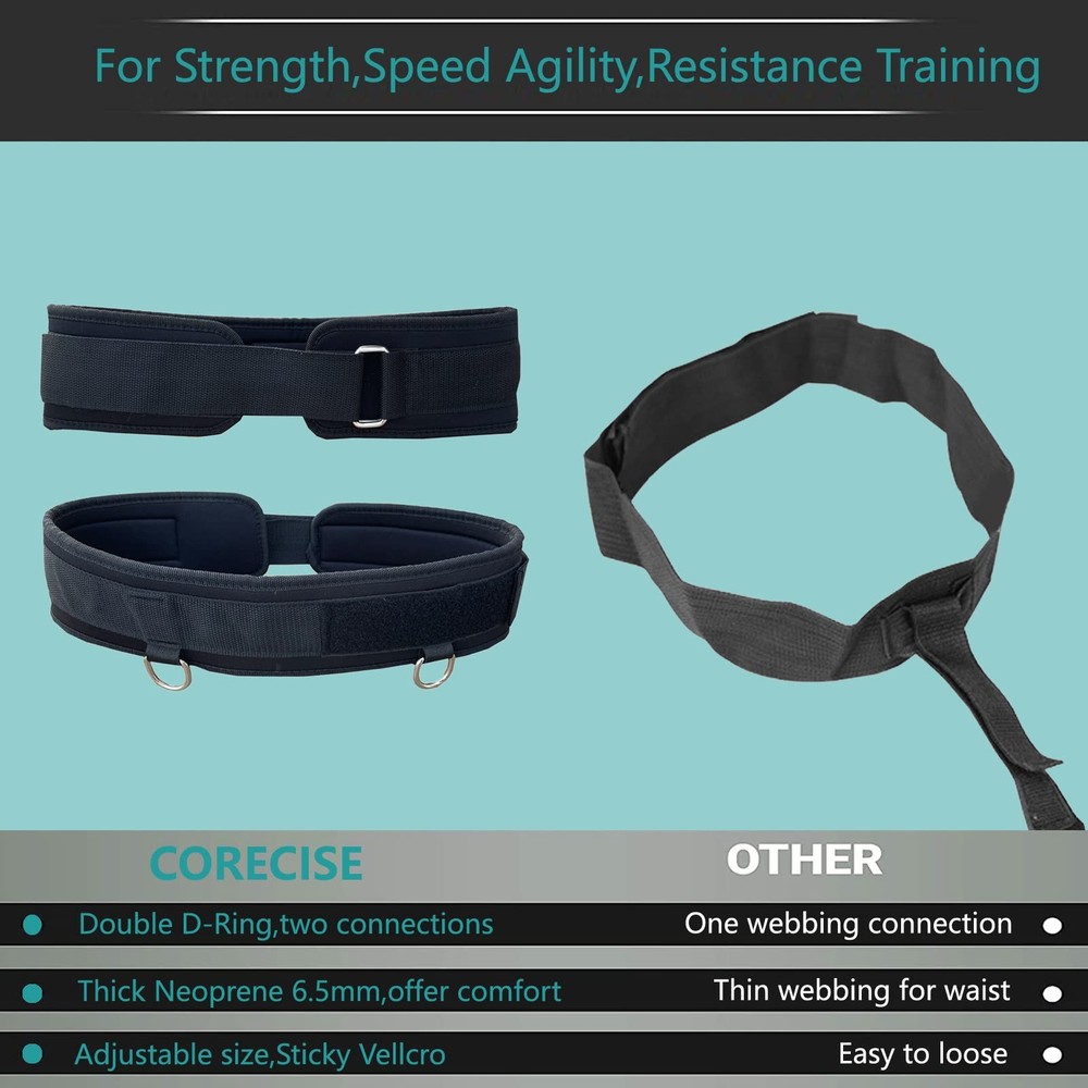 CORECISE Weighted Training Waist Belt for Pulling Sled and Tires,Workout Belt...
