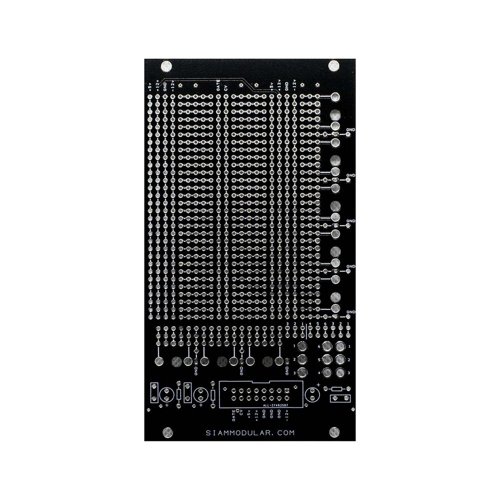 3x Eurorack Prototyping PCB Board by Siam Modular, black.