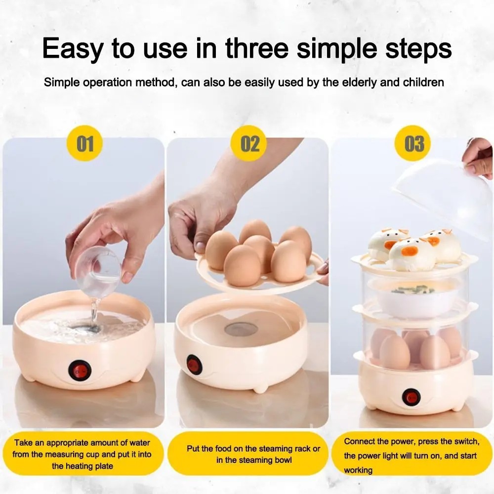 Egg Cooker Automatic Power Off Home 7 Eggs Multi-Functional Steamed Egg Custard