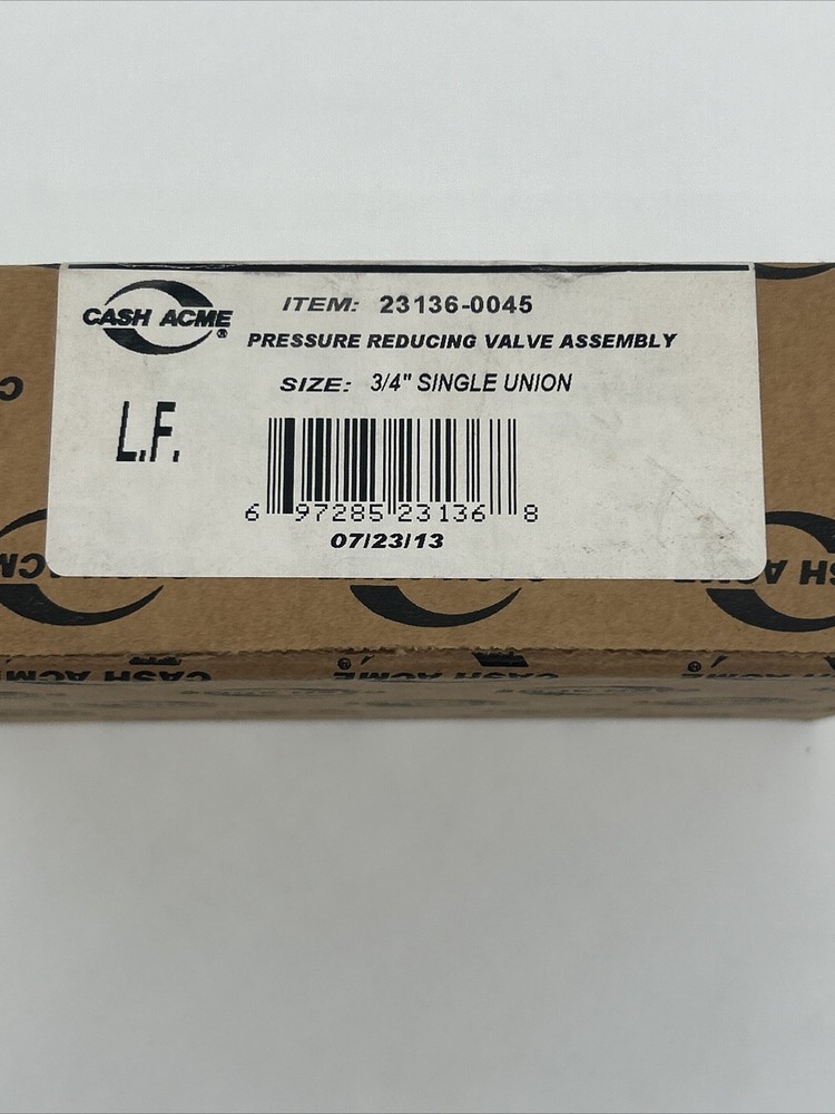 Cash Acme 23136-0045 Pressure Reducing Valve Assembly 3/4” EB25 Lead Free • NEW