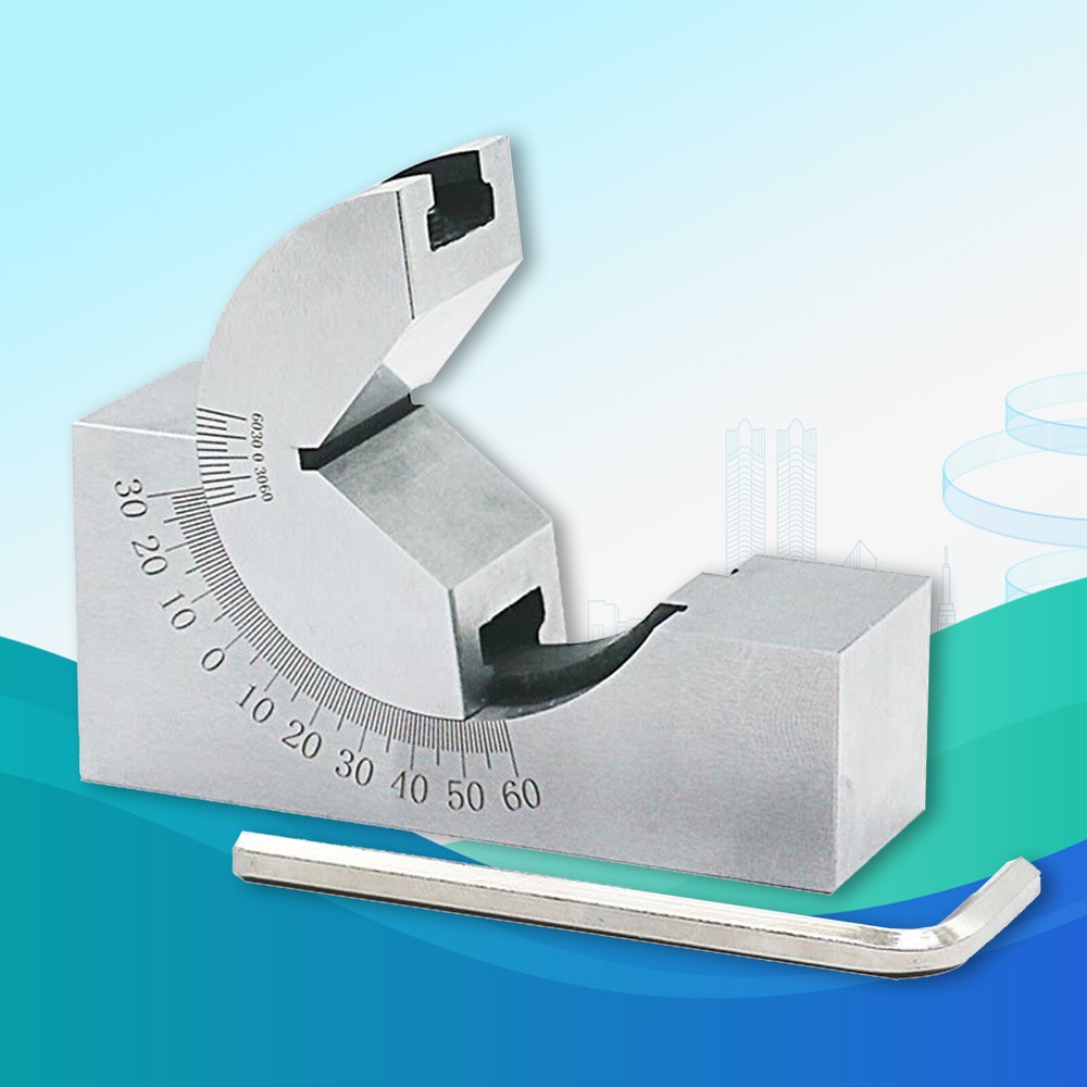 NEW Toolmaker Gauge Micro Adjustable  0°-60° Angle V Block Milling Setupwith Box