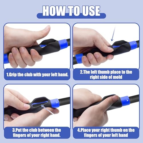 Golf Grip Trainer,Golf Grip Training Aid,Golf Swing Trainer Correcting Blue