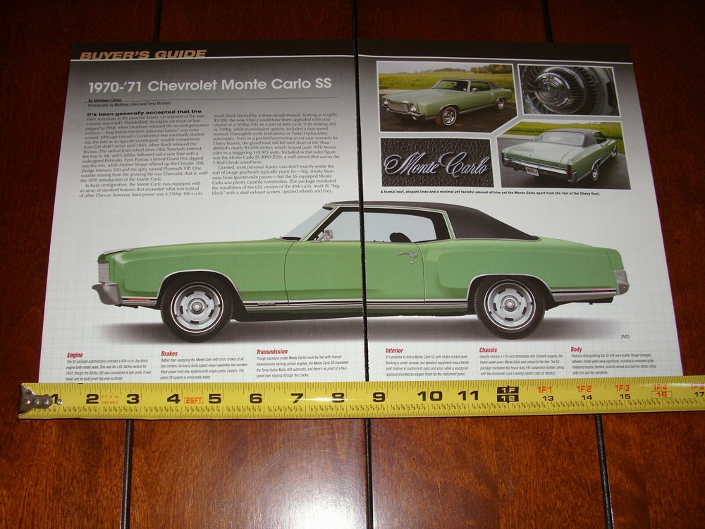 1970 - 1971 CHEVROLET MONTE CARLO SS ORIGINAL 2012 ARTICLE