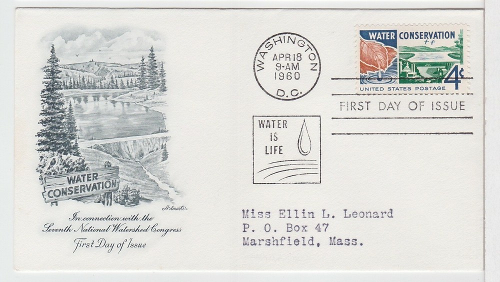 TurtlesTradingPost- Water Conservation 1960-  #1150  FDC Artmaster