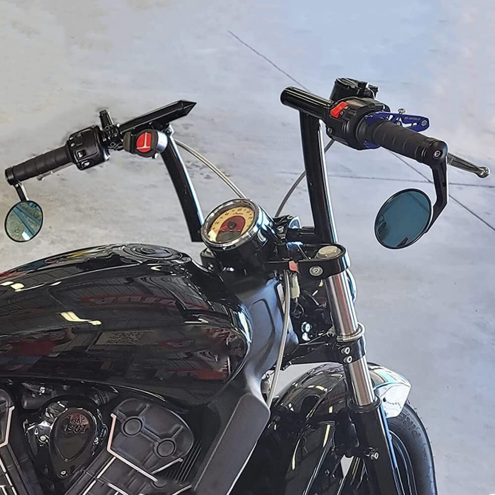For GT 650 Interceptor 650 Motorcycle CNC Black 7/8" Handle Bar End Mirrors