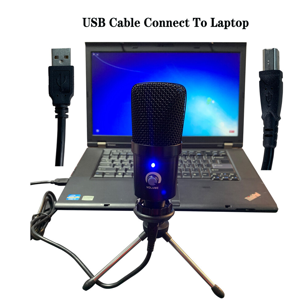 USB Condenser Live Microphone Kit Complete Set For Laptop Studio Recording Sings