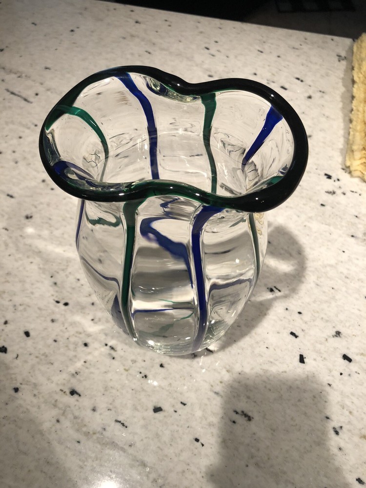 clear blue green vase