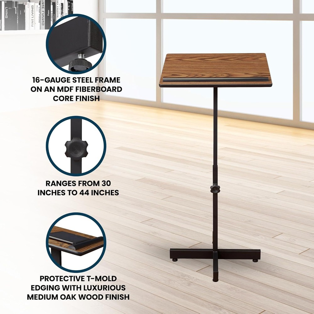 Oklahoma Sound Portable Presentation Series Adjustable Height Lectern Stand