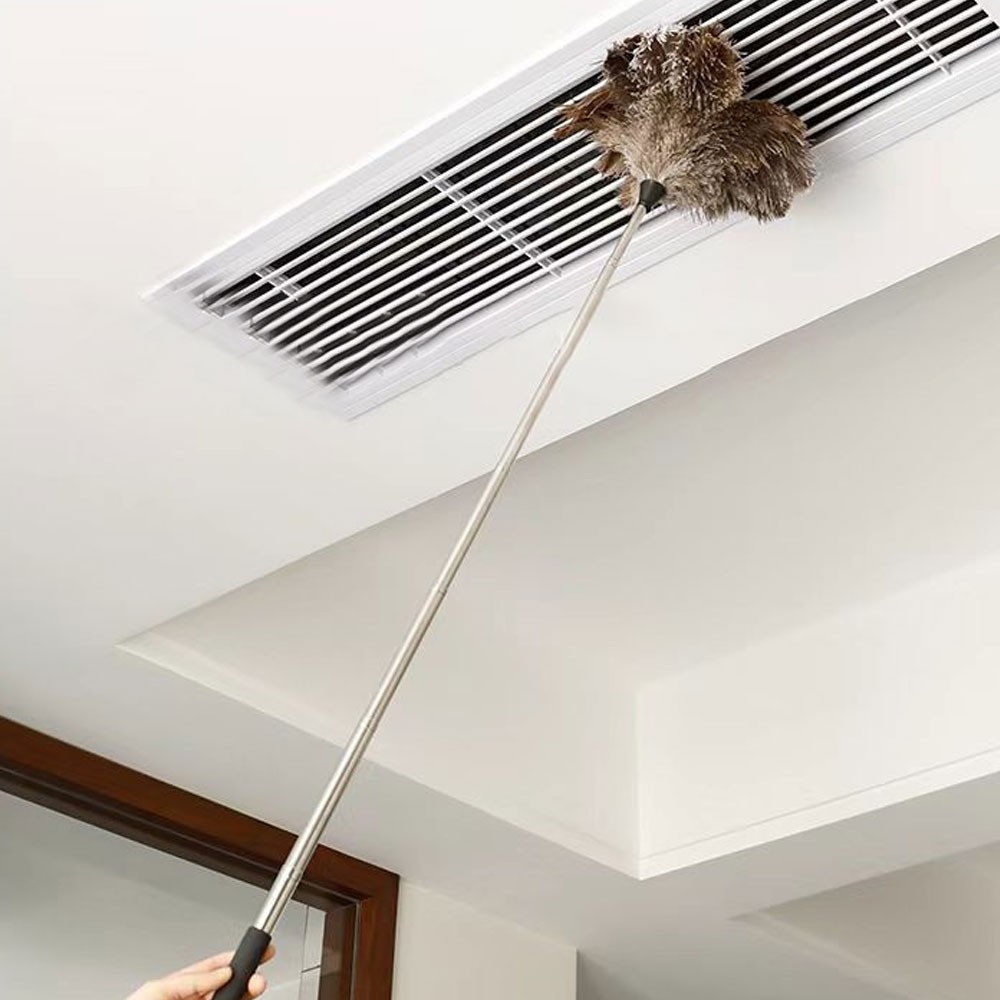 Extendable Ostrich Feather Duster Retractable Feather Duster with Nonslip Handle