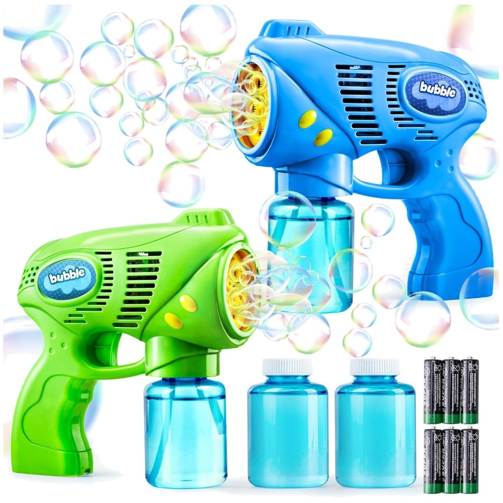 2 Bubble Guns for Toddlers 4-8 - Outdoor Bubble Machine