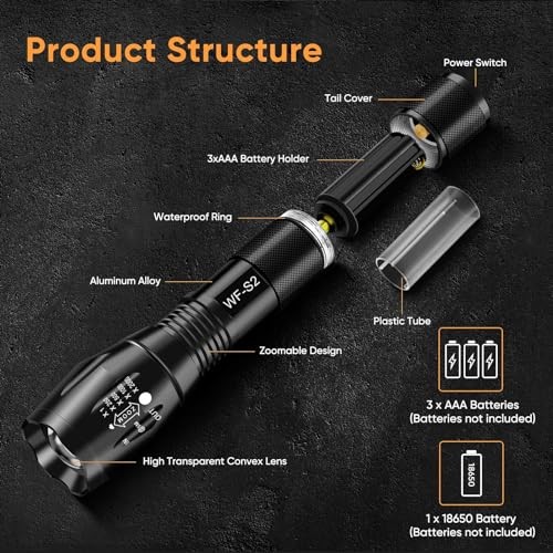 for Hunting, Single Light Mode Flashlight, Zoomable Hog Coyote Green Light