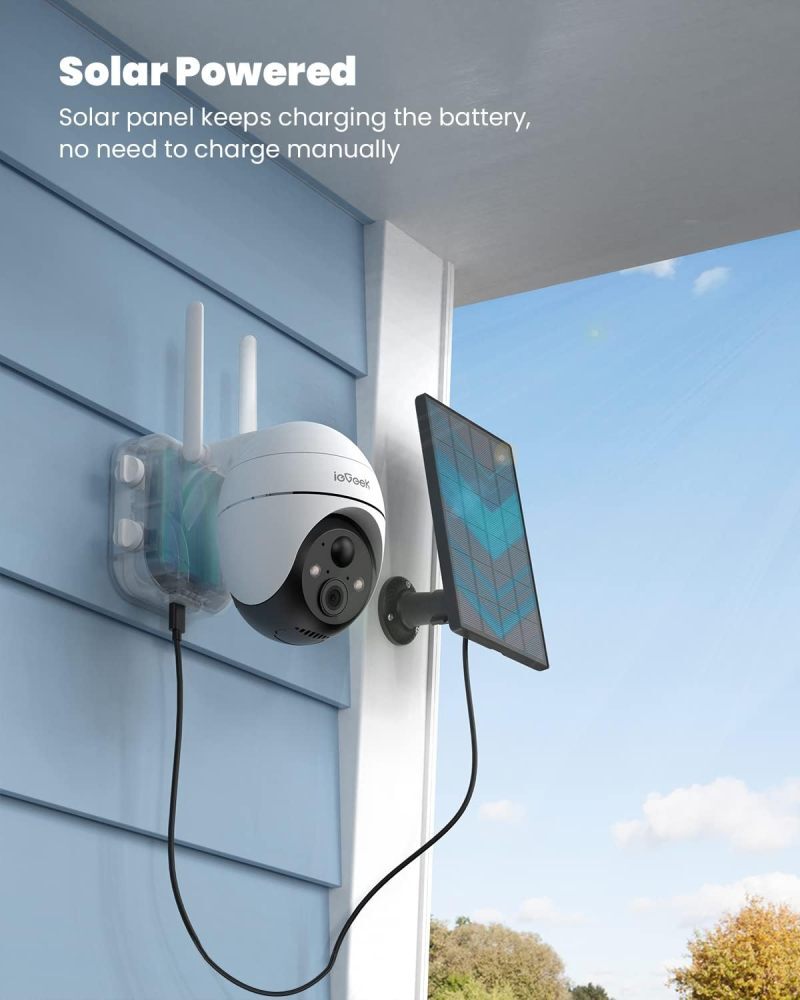 Security Cameras Wireless Outdoor, 2K Solar security camera System 360° PTZ IP65
