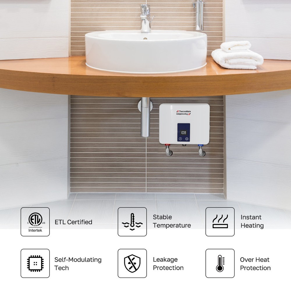 ThermoMate 2-in-1 Under/Over Sink Tankless Water Heater Electric 3500W w/Display