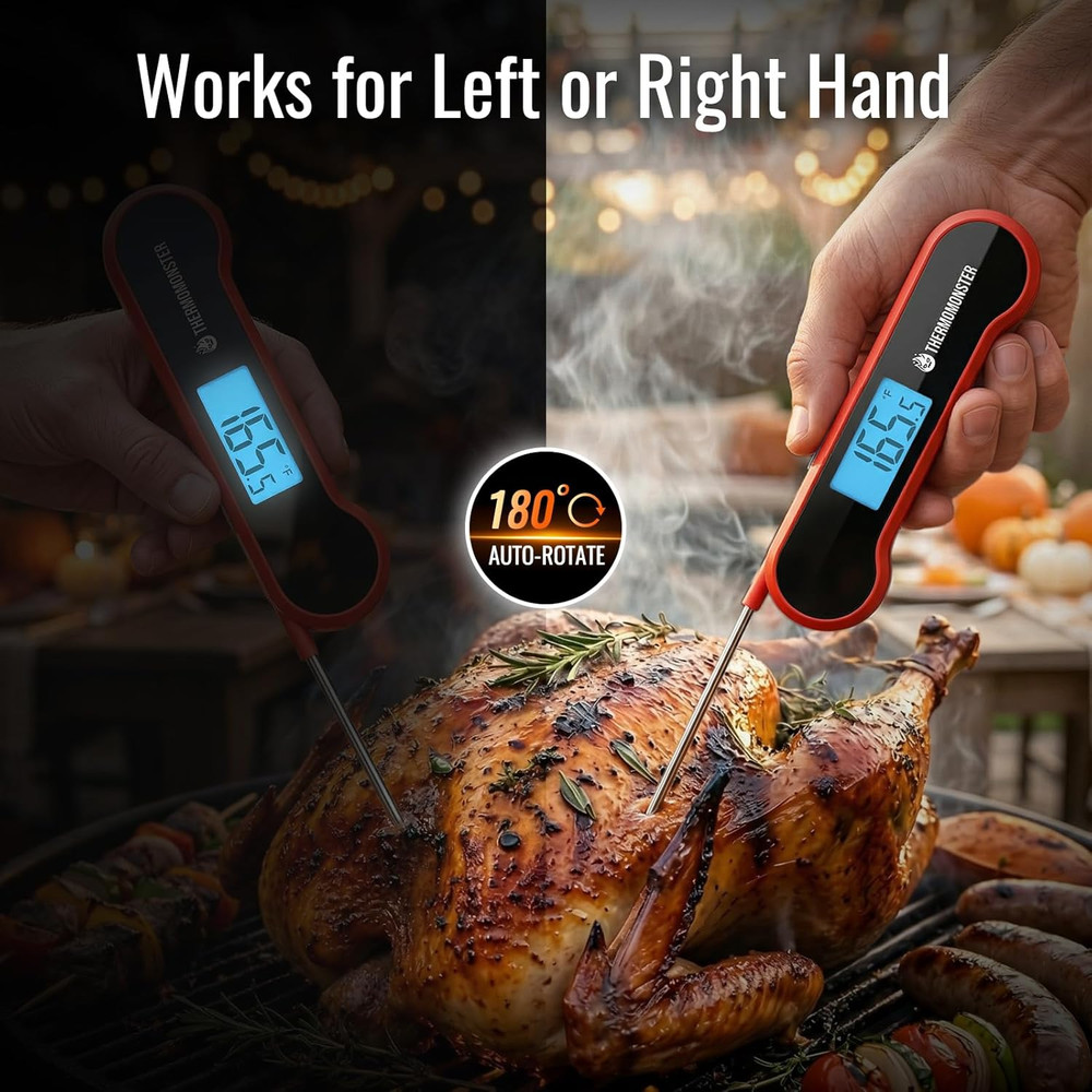 Digital Instant Read Meat Thermometer, ±0.5℉ Precision, Red Cooking Tool