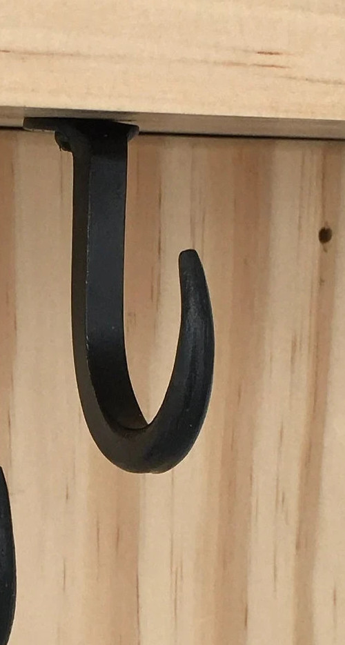 Hand forged under the counter coffee cup hook