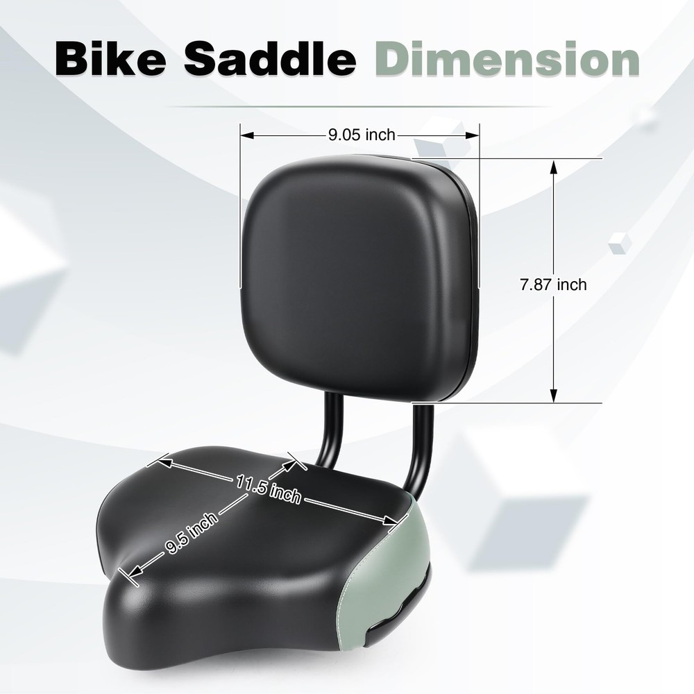 FOMAS Bike Saddle with Backrest Black (Adjustable)