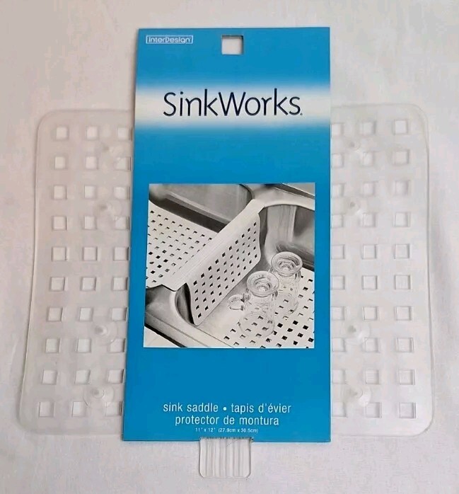 SinkWorks Sink Saddle Clear Protects Sink From Scratches Grid For Water Drainage