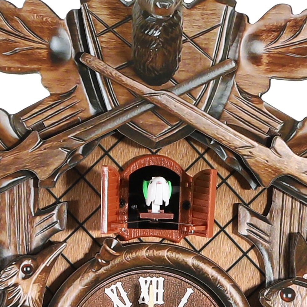 Vintage Clock German Black Forest Wooden Hunter Cuckoo Clock