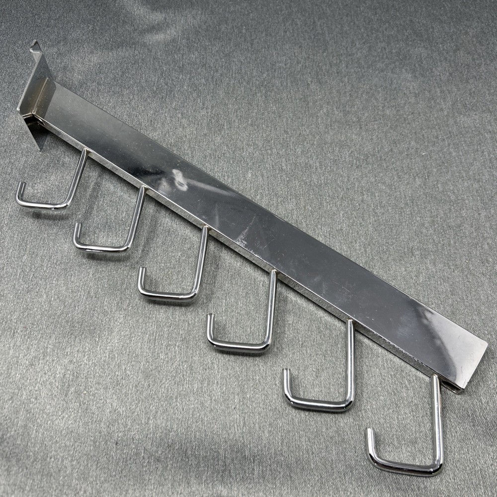 6 Hook Chrome Waterfall Square Tube Retail Gridwall Panel Vendor Display