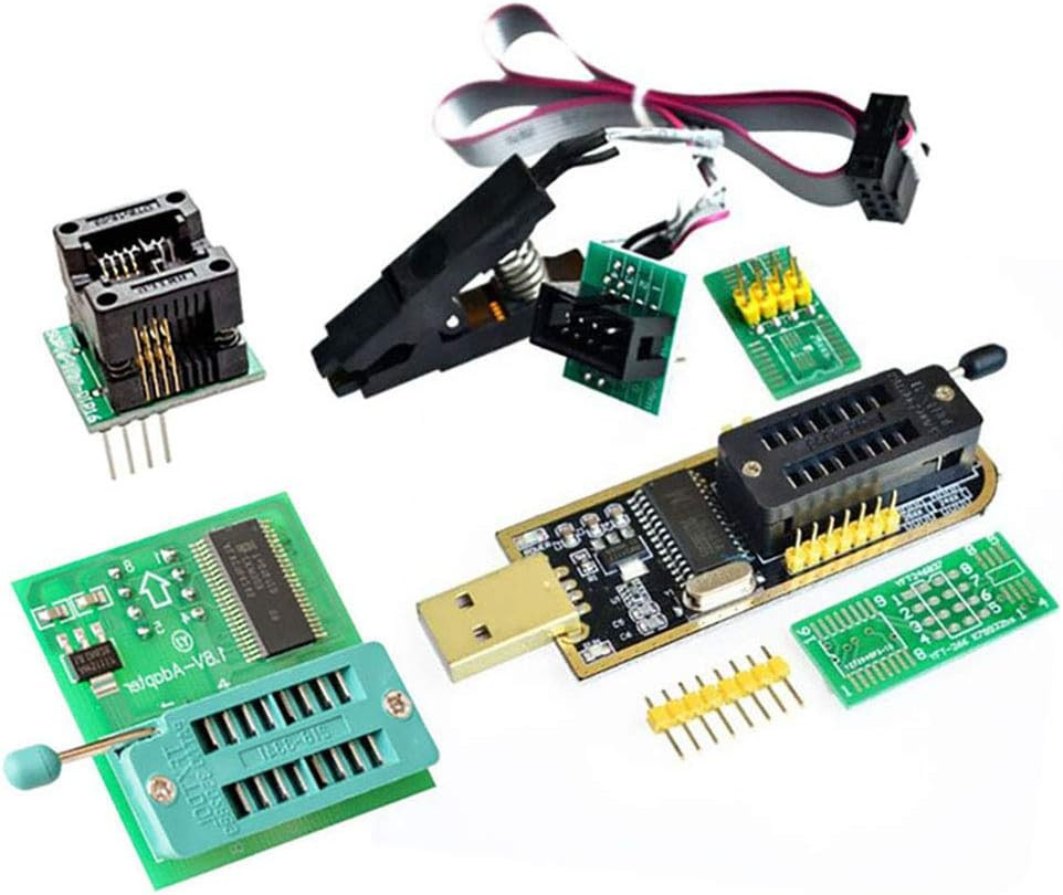 Aitrip EEPROM BIOS USB Programmer CH341A + SOIC8 Clip + 1.8V Adapter + SOIC8 Ada