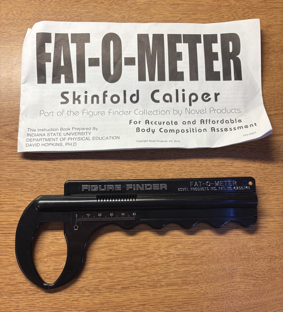 Fat-O-Meter Skinfold BMI Caliper NOS