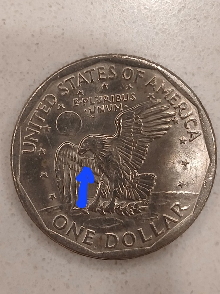 1979d Susan B Anthony One Dollar/ Wounded Eagle Wings