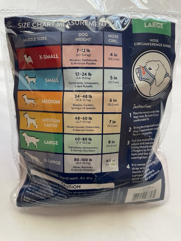 Top Paw Adjustable Mesh Dog Muzzle Size L 60-80 Lbs