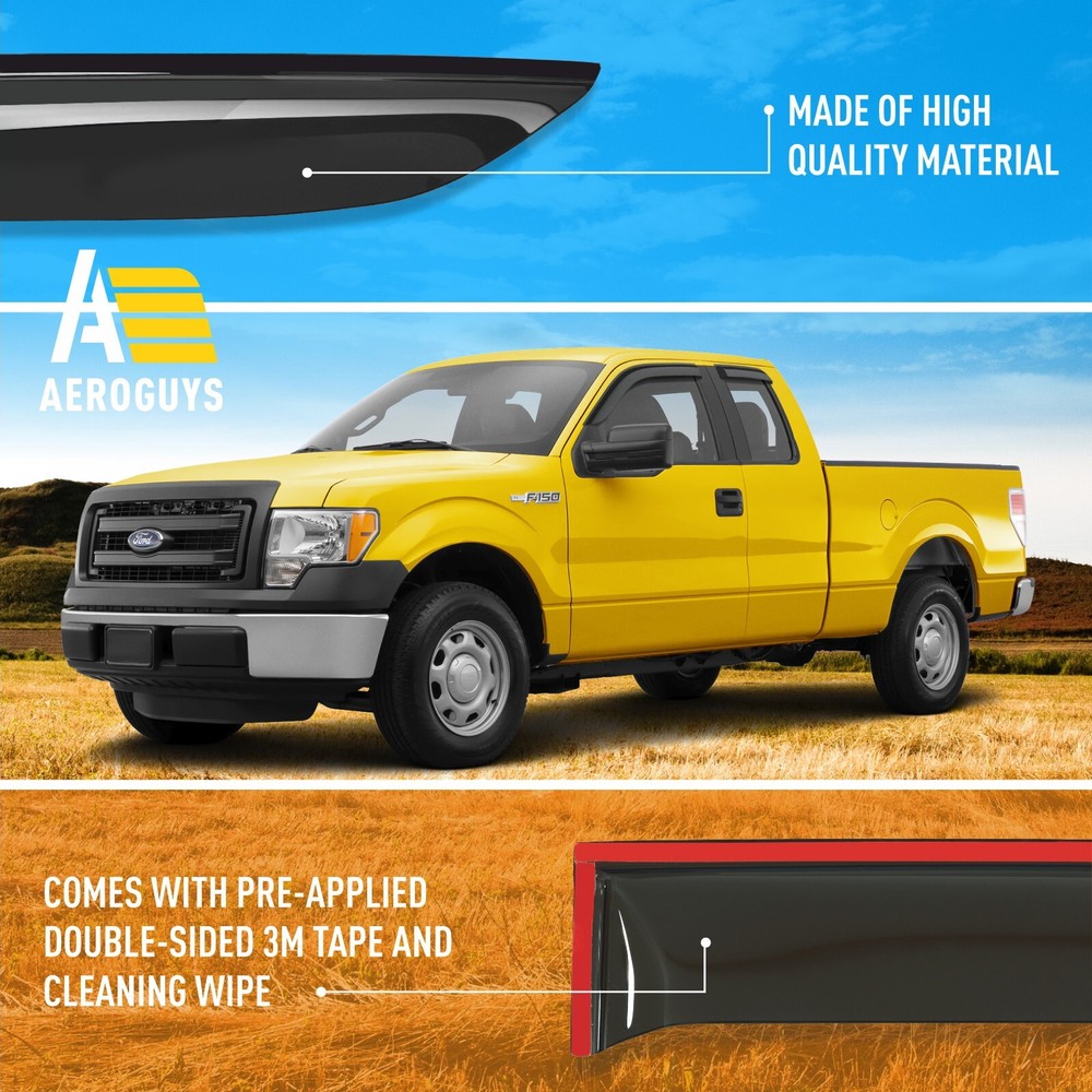 Rain Guards Vent Visors Shade for 2004-2014 Ford F-150 SuperCab
