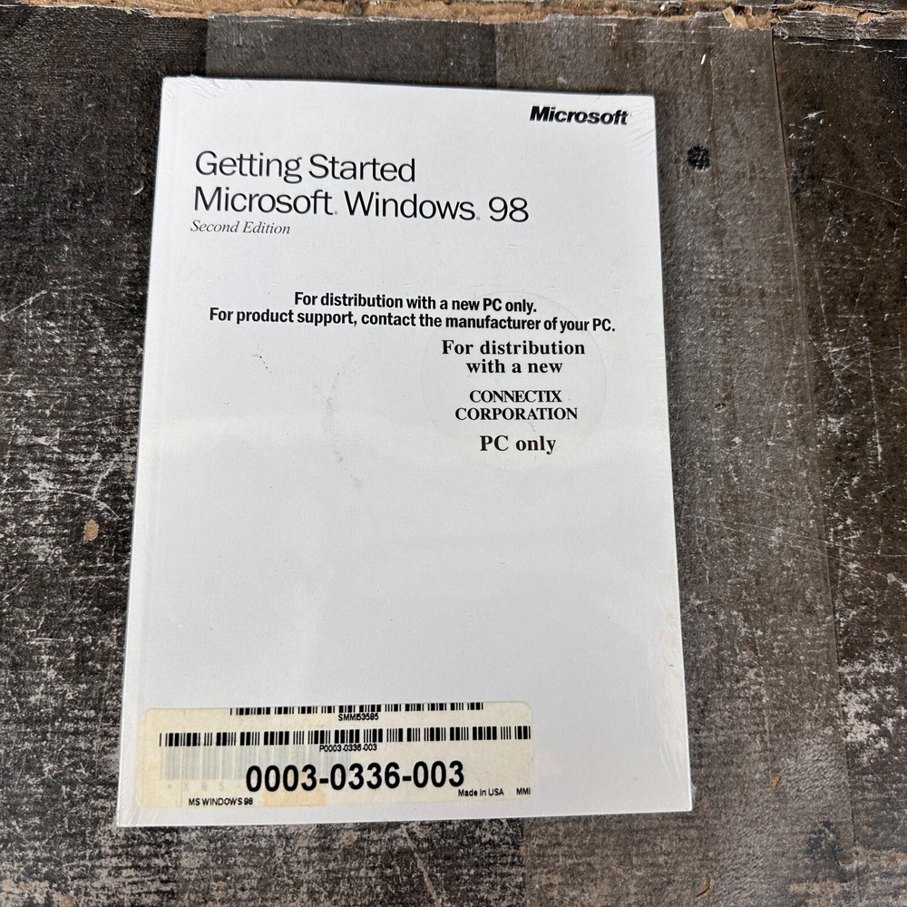 Getting Started Microsoft WINDOWS 98 Second Edition CD KEY SEALED - NO DISC