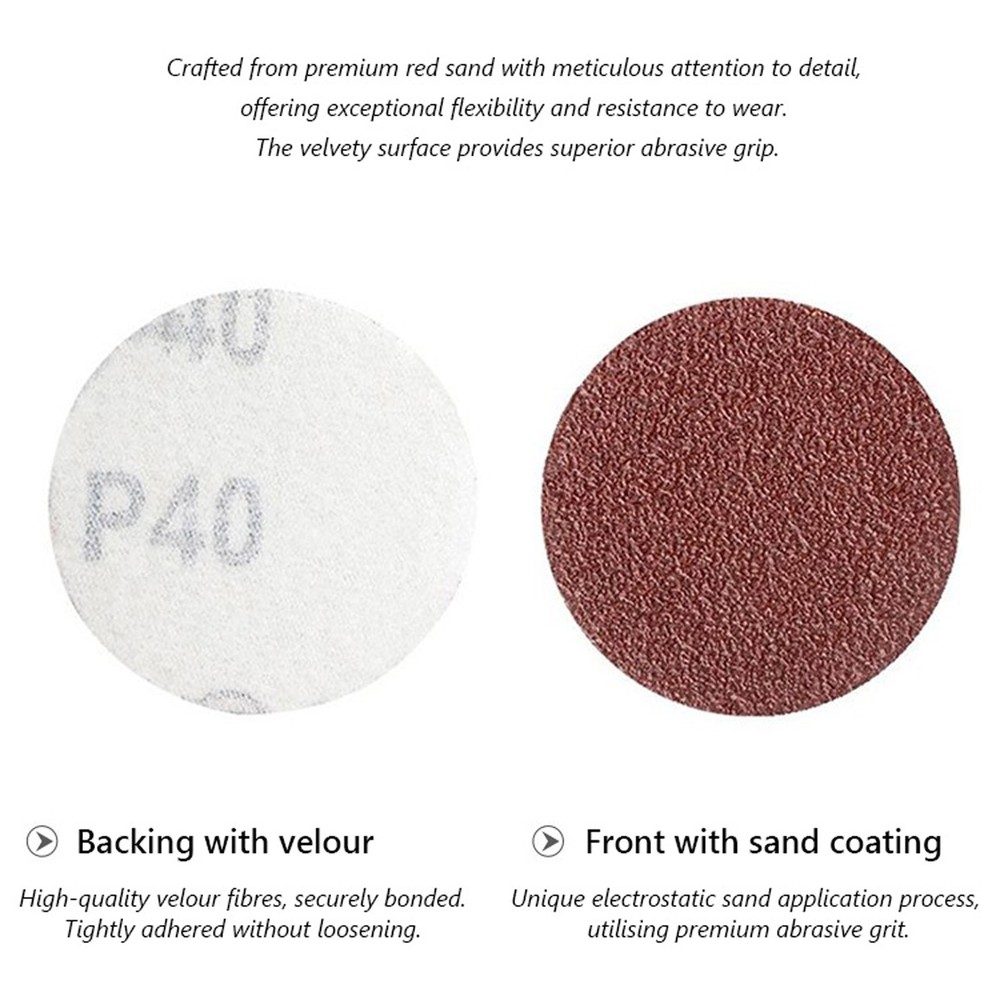 Hook & Loop 125mm 5 inch 5" Sanding Disc Orbital Plain Pad 40 Grit - 2000 Grit