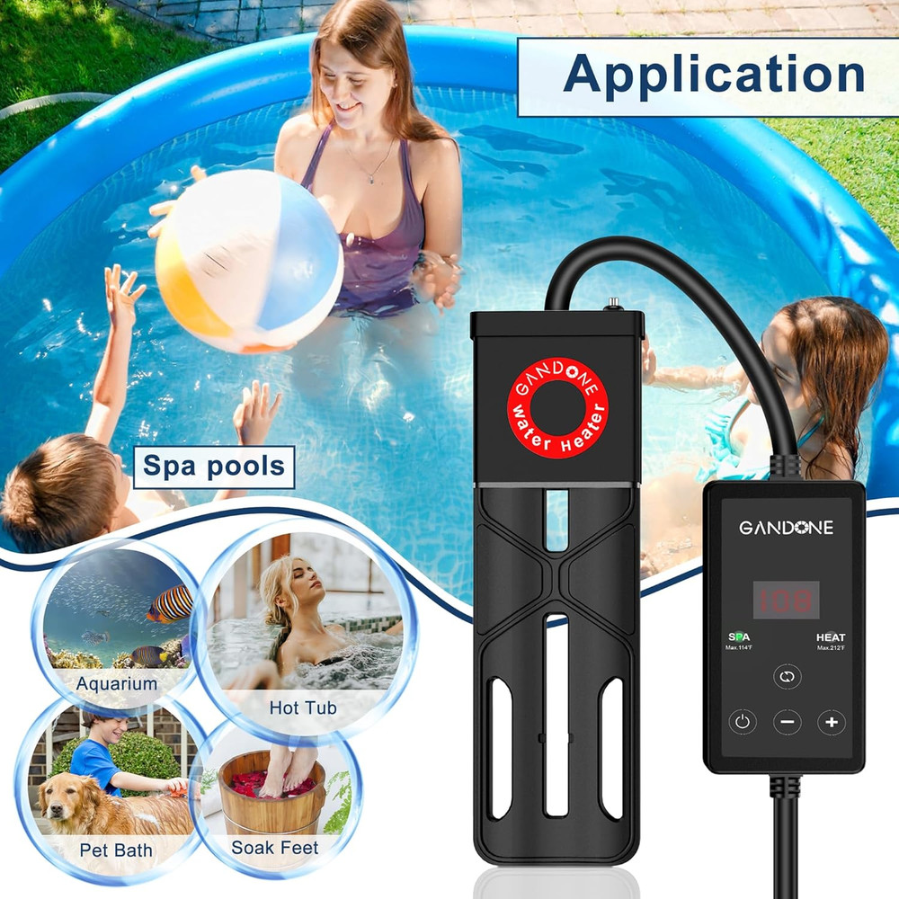 Portable Dual Spa Heater with Digital Display & Temp Sensor - Enjoy Relaxation A