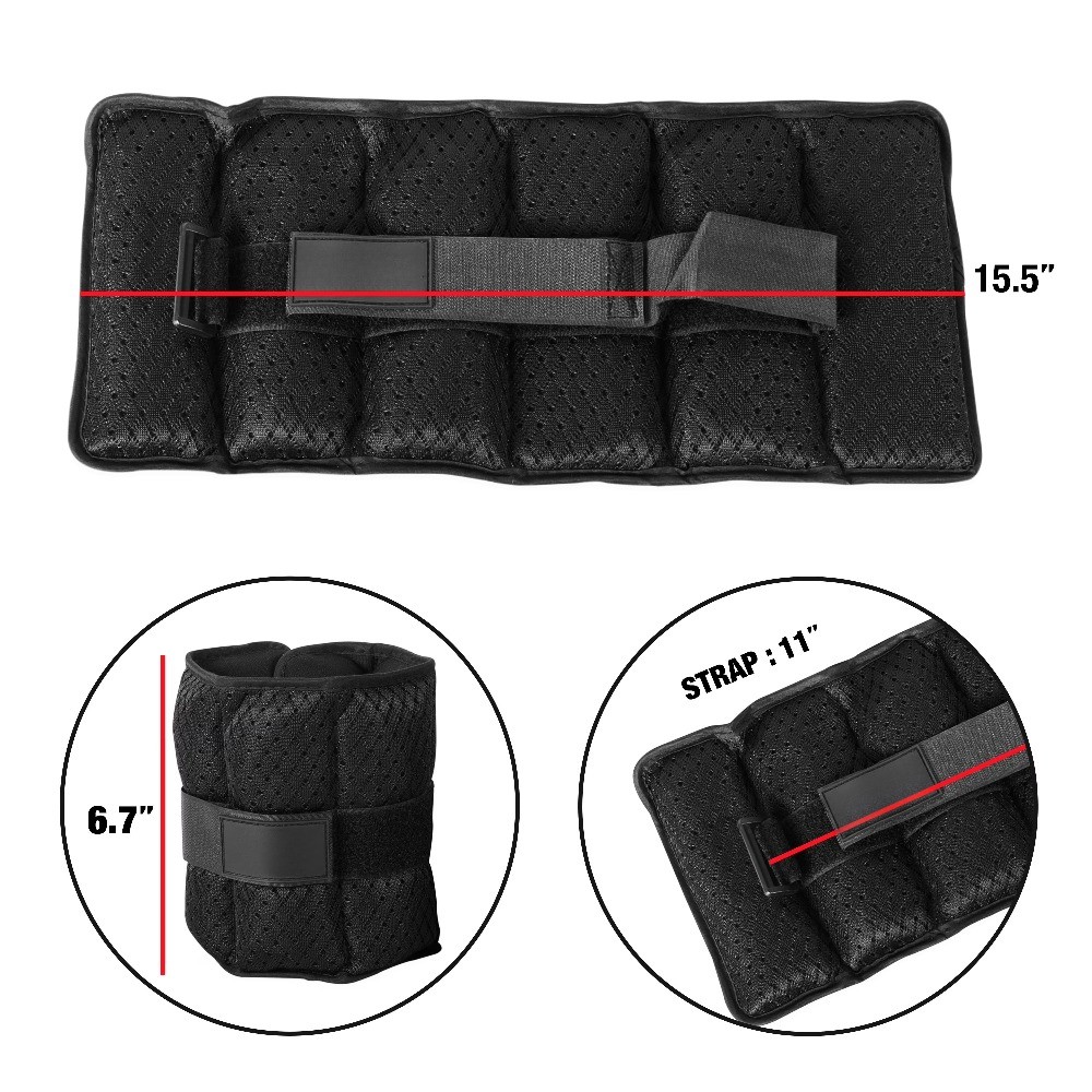 Unisex Adjustable Wrist/Ankle Weights, 5-Pound Pair