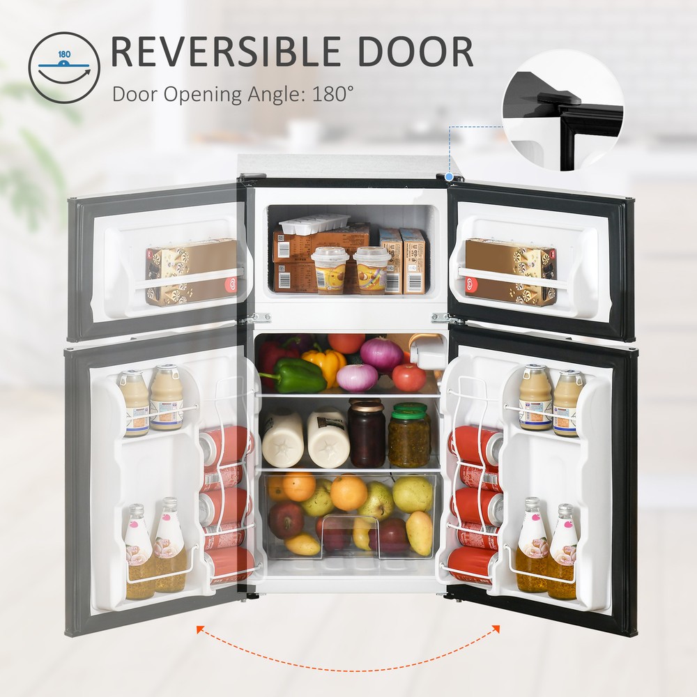 3.2 Cu.Ft Mini Fridge with Freezer and Adjustable Shelf, Black