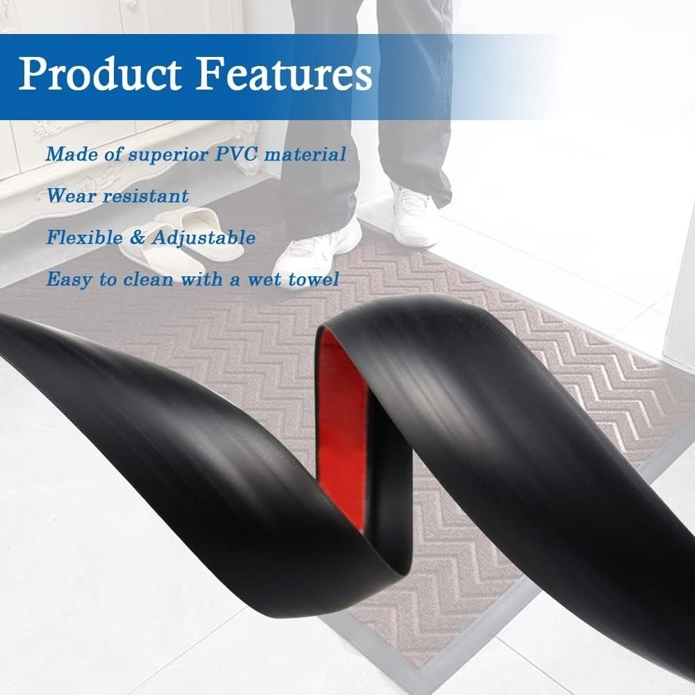 Easy Install Self-Adhesive Edging Trim 6.56ft - Black Floor Transition Strip