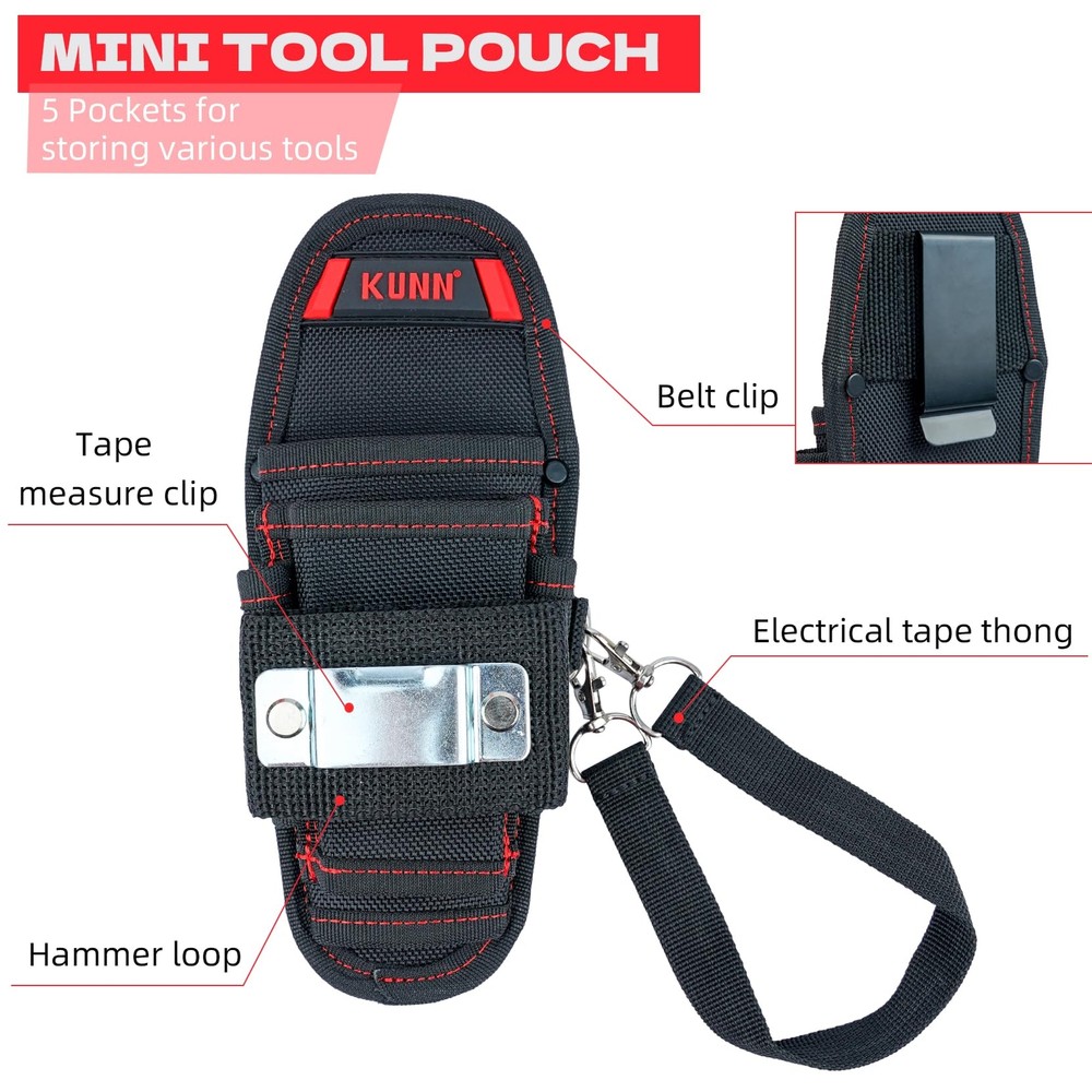 Small Tool Pouch with Belt ClipMini Work Tool Organizer Holder