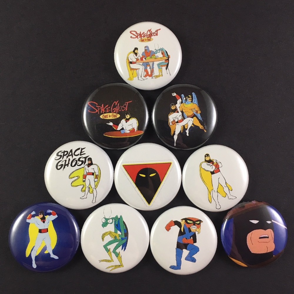 Space Ghost Coast to Coast 1" Button Pin Lot Cartoon Network
