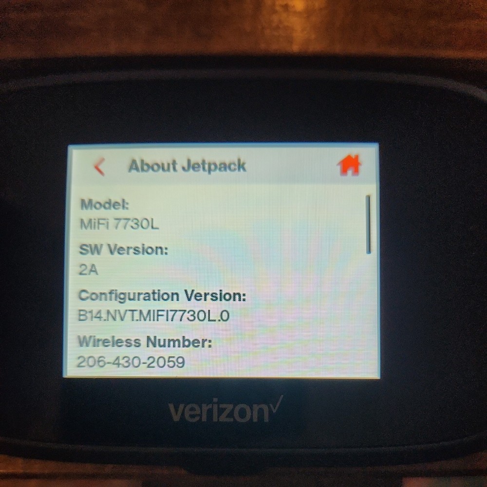 Mifi Verizon  Wireless Jetpack Mobile Hotspot Model MIFI7730L