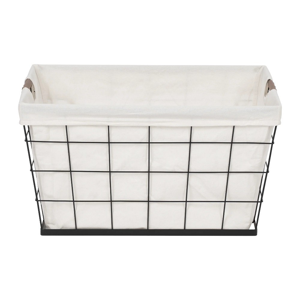 Large 60L Rectangular Laundry Hamper Basket for Adults Black Natural