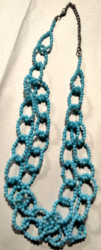 Vintage Venetian Turquoise Glass Beads Beaded Necklace