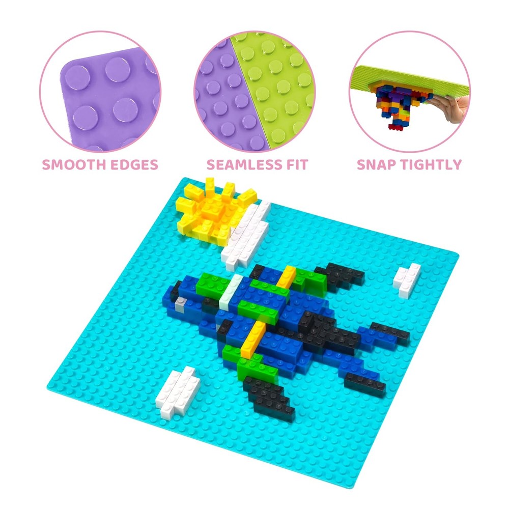 8 Pack Classic Baseplate, Square 32x32 Building Base Plates for Kids, Compati...