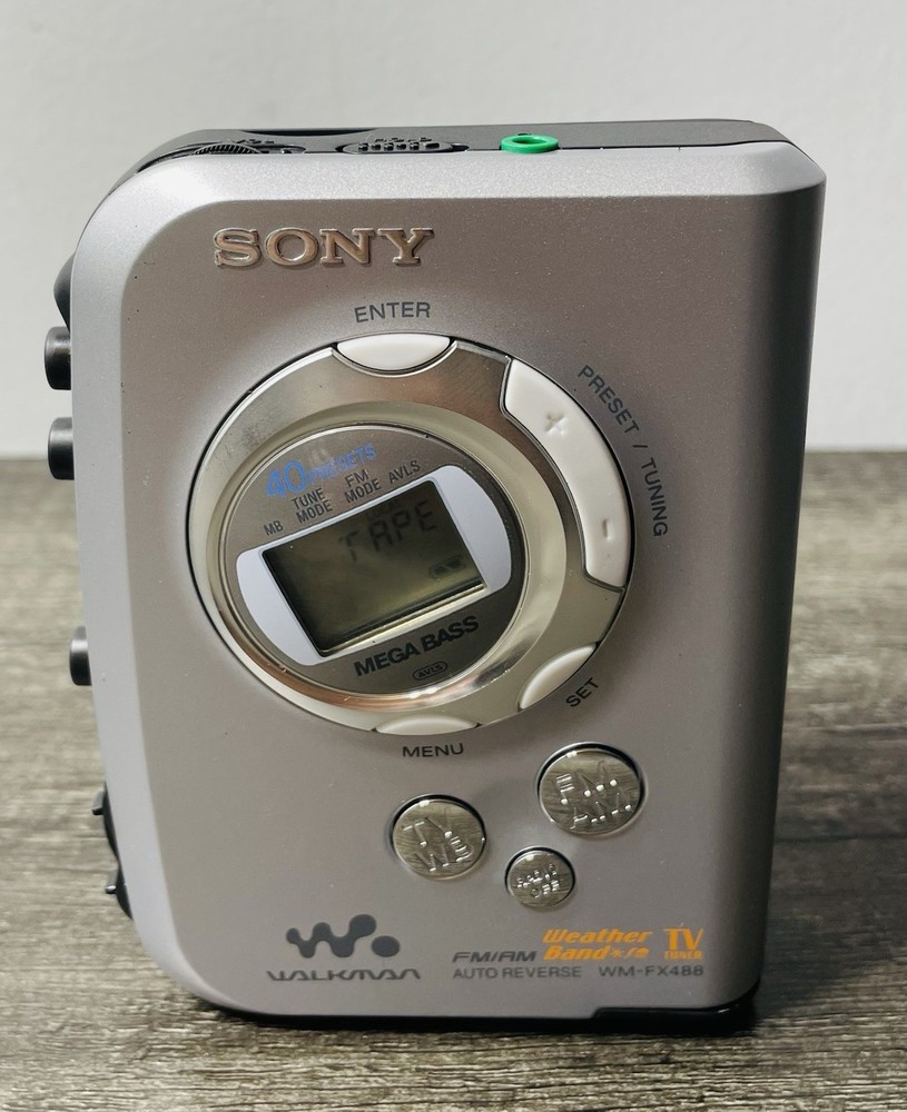 Mint Sony Walkman WM-FX488 FM / AM / Auto Reverse Cassette Player, Silver Tested