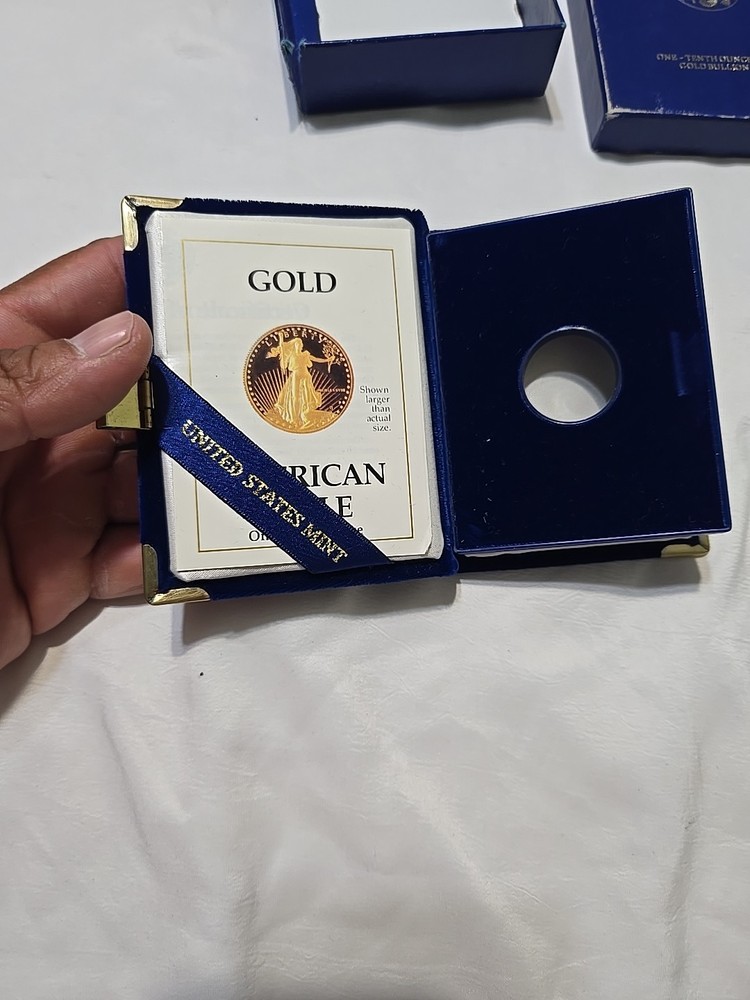 Gold American Eagle One Tenth Half Oz Coin Box Only No Coin Repurpose/Replace