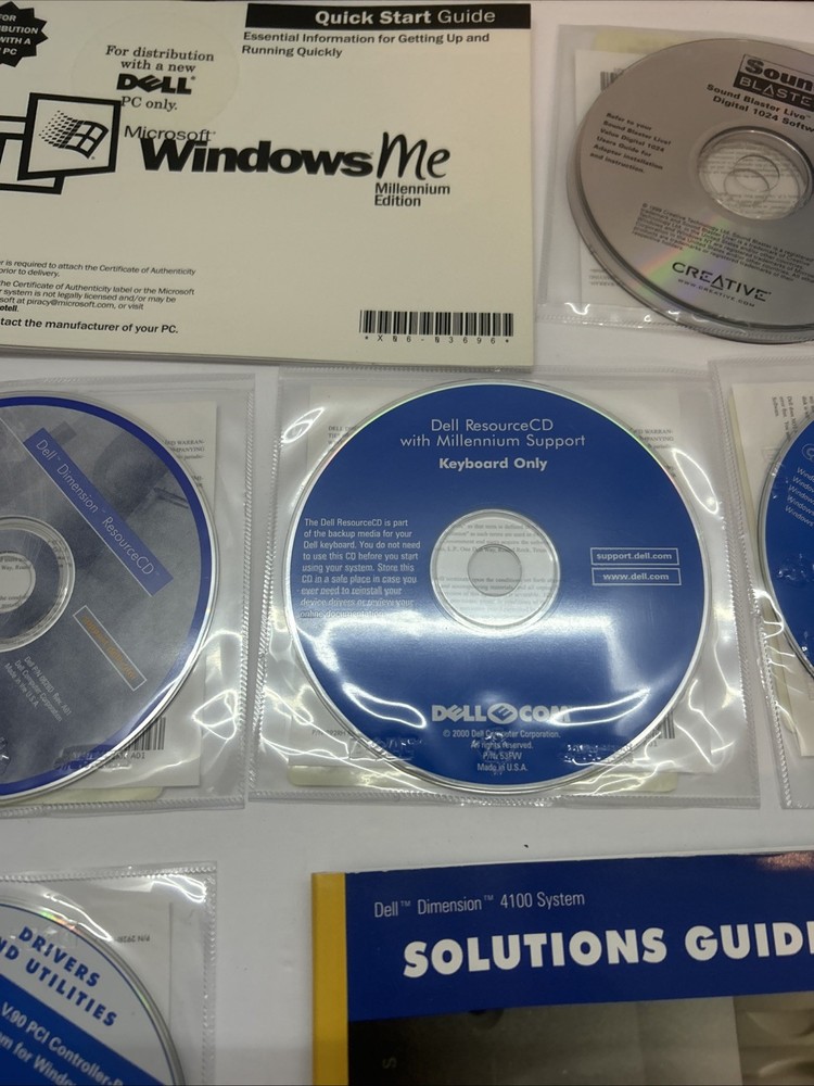 Vintage Dell Computer Software Discs Lot Of 8