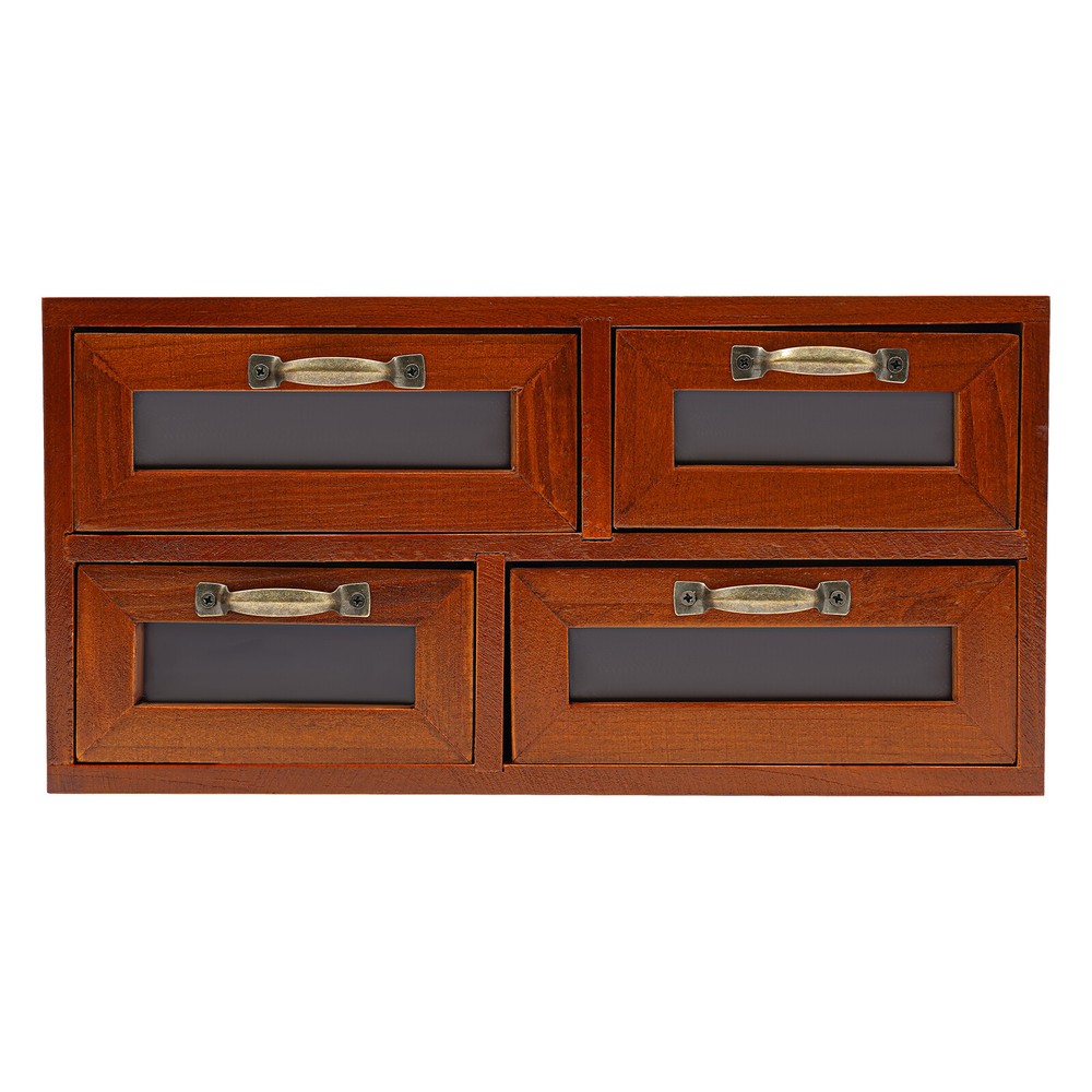 Wooden Storage Box Brown Multi Drawer Storage Organizer Desktop Drawer Organizer