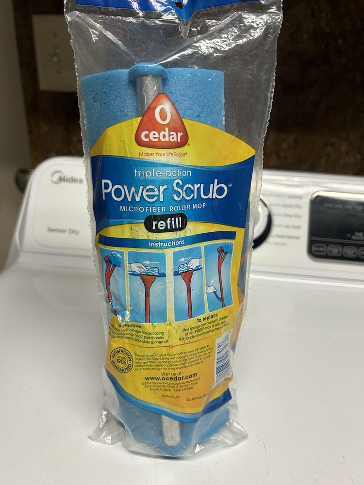 NEW O-Cedar Power Scrub Microfiber Wave Sponge Roller Mop Refill FREE SHIPPING
