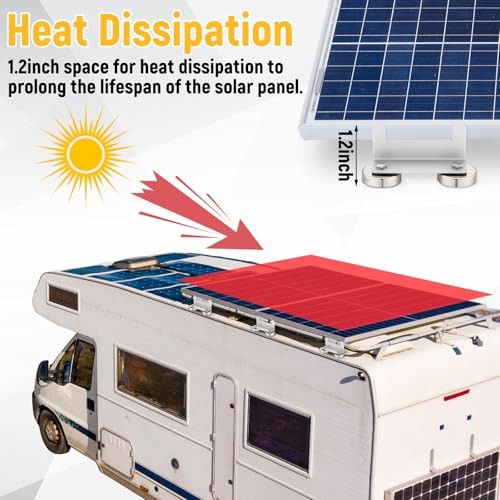 Pack 1200 Lbs No Drill Magnetic Solar Panel Mount Bracket Solar Panel 4 Silver