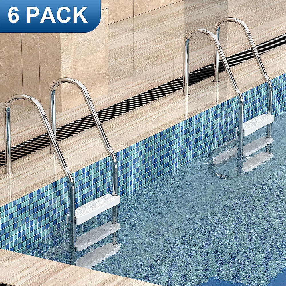 Pool Ladder Steps Replacement, (3-Pack) 18" Universal Heavy-Duty Molded Plast...