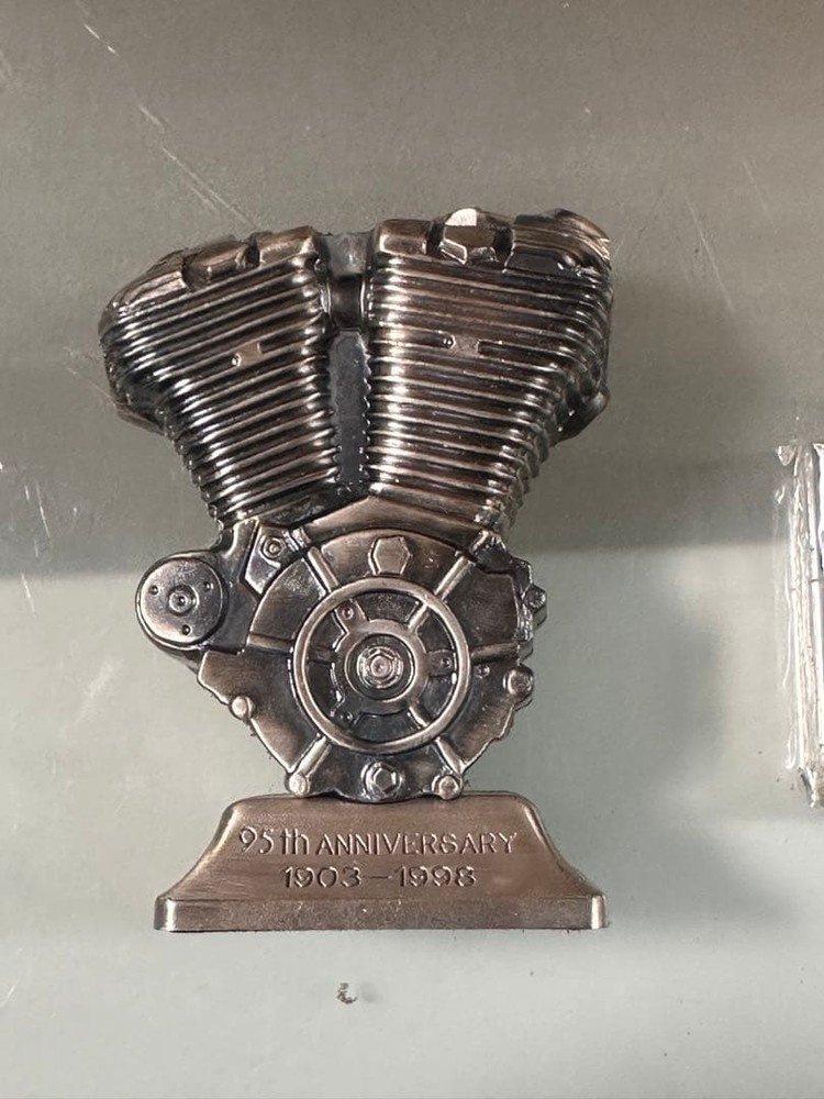 Harley Davidson 95th Anniversary Zippo with Engine Base New