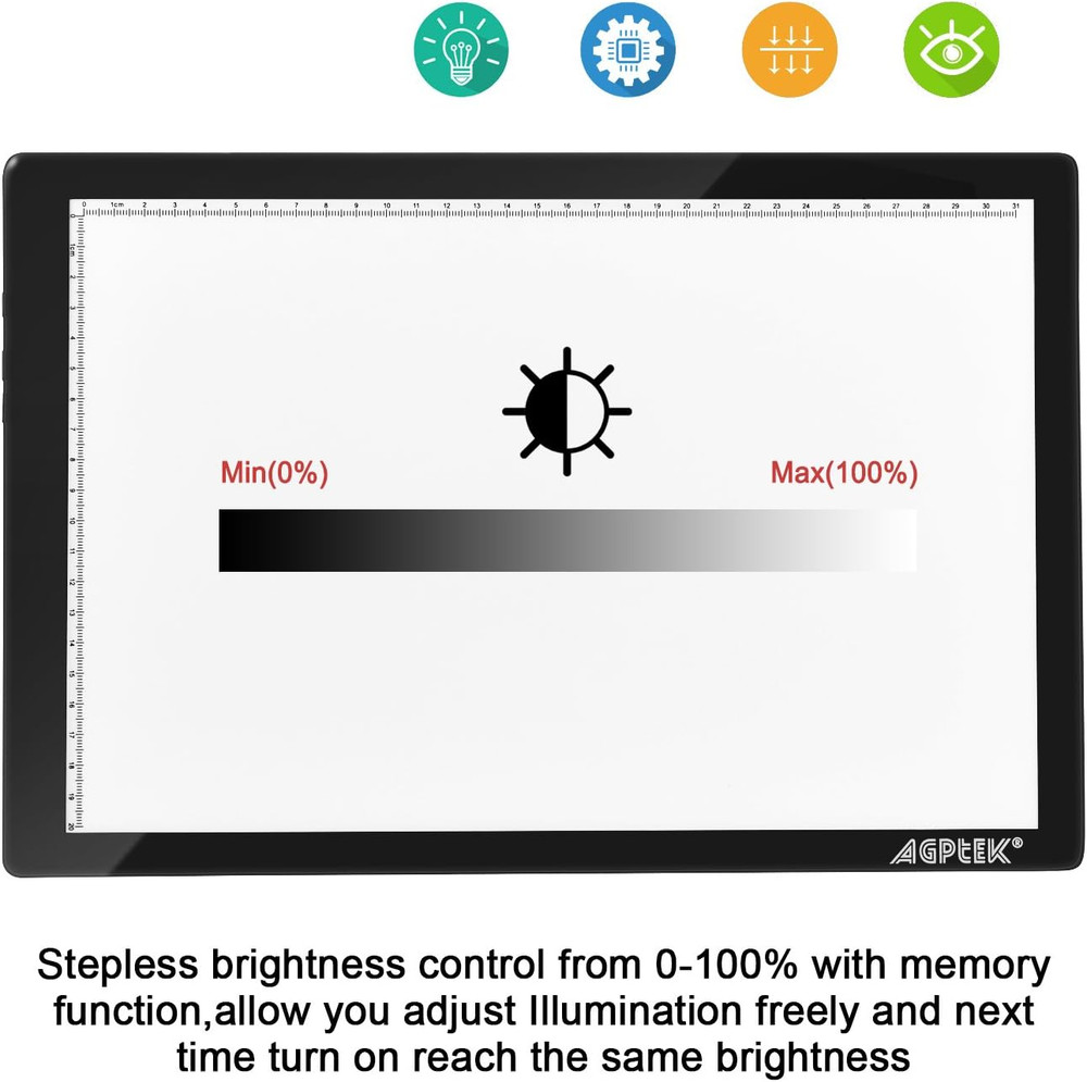 Light Box,Magnetic A4 Light Pad LED Tracing Light Board Physical Buttons Control